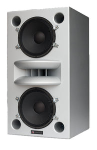 Augspurger white Duo-12 Single Speaker angle view.