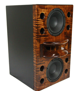 close up of the duo-8 wooden effect single speaker.