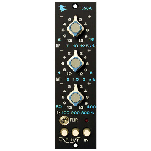 API 550A Discrete 3 Band Equaliser in Black front view