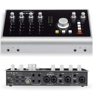 Audient ID44 Audio Interface front and back view.