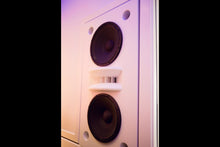 Load image into Gallery viewer, White Augspurger Duo-15 Single Speaker close-up view in music studio.