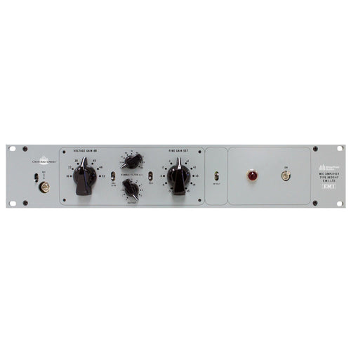Chandler REDD.47 Mic Preamp in gray front view.
