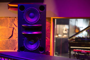 Augspurger Black Duo-12 Single Speaker front view in sound studio.